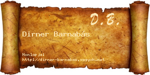 Dirner Barnabás névjegykártya